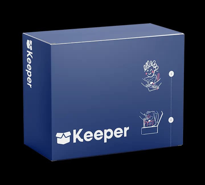 KeeperBox opened view with art cover
